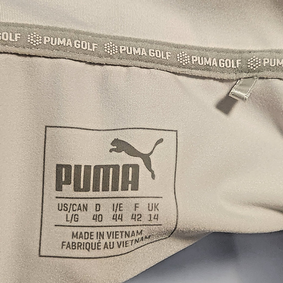 Puma Golf White Short Sleeve Polo Colorful Stripes Women's Size Large - Picture 3 of 4